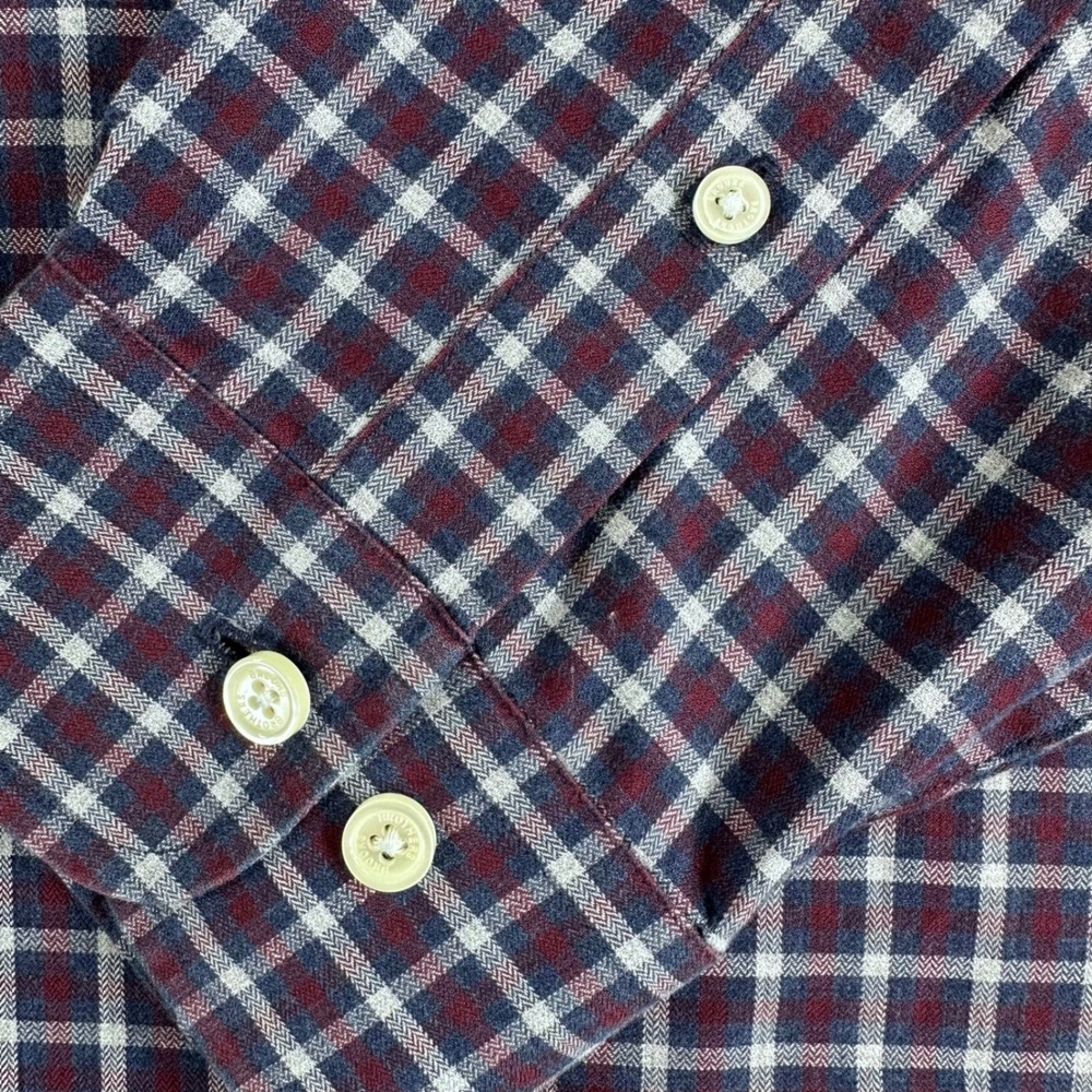 Brooks Brothers Button Down Mens XL Extra Large Blue Burgundy Plaid Regent Shirt - Picture 6 of 15